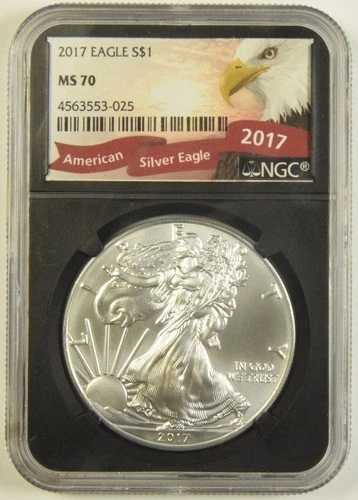 2017年 シルバーイーグル NGC MS-70 ブラックホルダー #53-025 45,045円