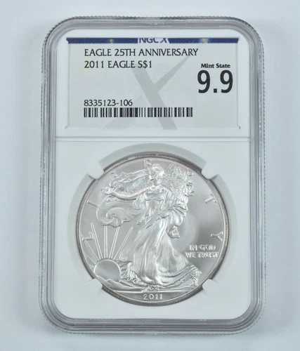 2011年 アメリカン シルバー イーグル ミントステート 9.9 NGC X NGCX