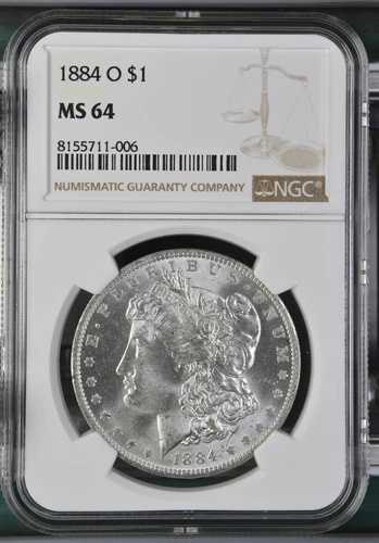 1884年 O モルガン銀貨 NGC MS-64