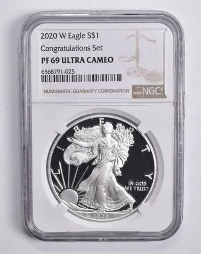 PF69 2020-W UCAM アメリカンシルバーイーグル コングラチュレーションセット NGC ブラウンラベル