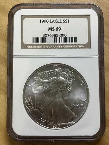 1990年アメリカンシルバーイーグル $1 NGC MS69