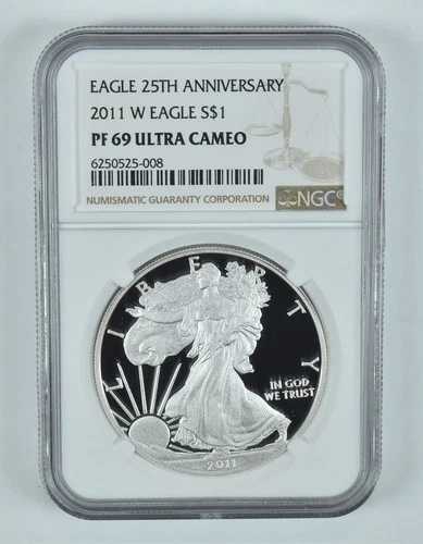 2011-W アメリカン シルバー イーグル PF69 UCAM NGC ブラウンラベル