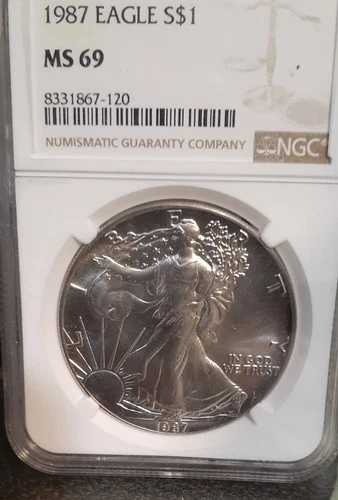 1987 ms69 シルバーイーグル NGC
