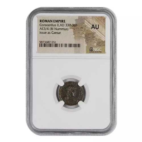 AD 337-361 コンスタンティウス 2 世、AE3/4 (BI Nummus) を Caesar NGC Ancients AU として発行