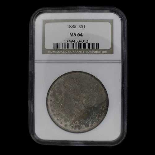 1886年 モルガン・ダラー NGC MS64 ブラウンラベル トーンフェイス -E161