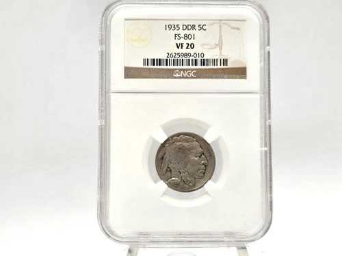 1935 DDR NGC VF20 米国造幣局 バッファローニッケル **ミントエラー!** 89-010