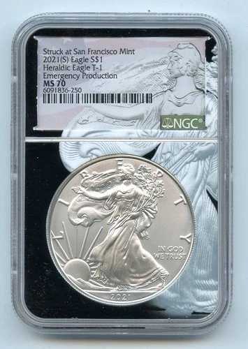 2021-S S$1 シルバー イーグル イーグル ランディング T-2 緊急生産 NGC MS70 - GC503