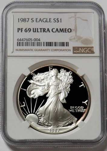 1987年 南米 シルバーイーグル 1ドル プルーフコイン NGC PF 69 UC 46,200円