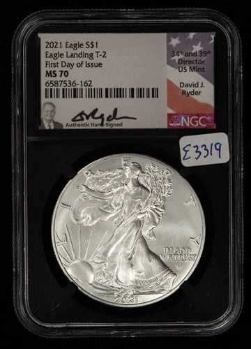2021 T-2 1オンス シルバー アメリカンイーグル - PQ ホワイトコイン - ライダー - NGC MS 70 - E3319 71,500円