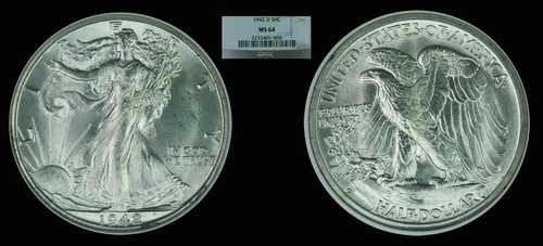 1942-D 50C NGC MS64（ウォーキング・リバティ・ハーフダラー） 71,500円