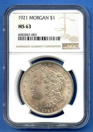 1921 P NGC MS63 モルガン銀貨 1ドル 米国造幣局コイン 1921-P MS-63