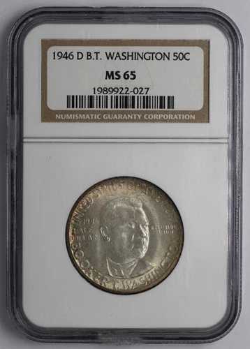 1946年 D・ブッカー・T・ワシントン銀貨ハーフドル NGC MS 65 71,500円
