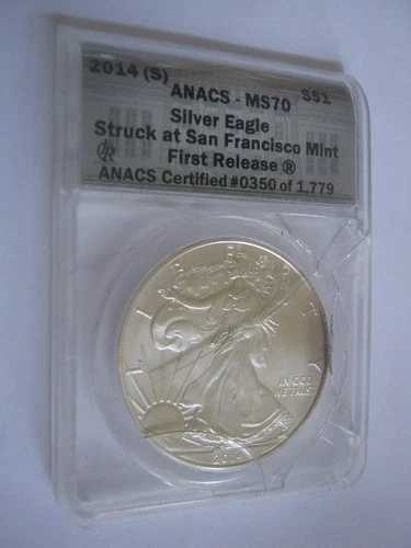 2014 S サンフランシスコ シルバーイーグル 1ドル 初リリース #0350 / 1779 ANACS MS 70 71,500円
