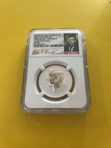 2014-W リバース PF70 シルバー HR ケネディ ハーフダラー 50周年記念 NGC シグネチャーラベル 71,500円