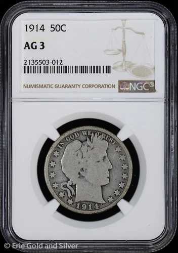 1914年 50セント バーバー ハーフダラー NGC AG 3 71,500円