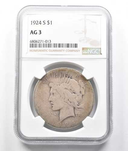 1924-S ピースシルバーダラー AG3 NGC ローボール *7912