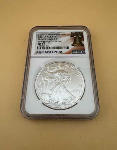 *2021年 (P) T-1 シルバー 1オンス アメリカンイーグル 緊急生産 NGC MS69 「新品」