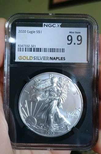 2020年 1ドル アメリカン シルバー イーグル NGC MS69 タイプ1