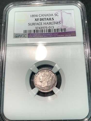 NGC XF 詳細 1894年 カナダ 5セント
