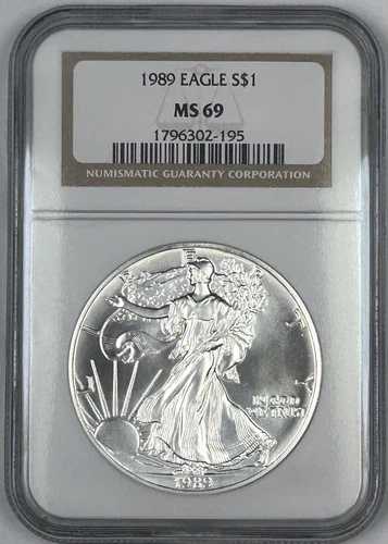 1989年 アメリカンシルバー 1ドルイーグル NGC MS 69 (X)