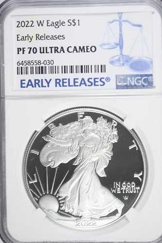 2022年 Wプルーフ アメリカンシルバーイーグル アーリーリリース 1オンス シルバーコイン NGC PF 70 UC
