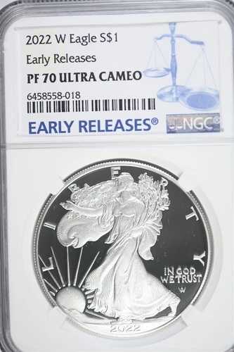 2022年 Wプルーフ アメリカンシルバーイーグル アーリーリリース 1オンス シルバーコイン NGC PF 70 UC 56,100円