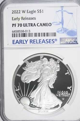 2022年 Wプルーフ アメリカンシルバーイーグル アーリーリリース 1オンス シルバーコイン NGC PF 70 UC 56,100円