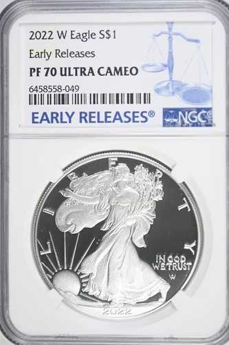 2022年 Wプルーフ アメリカンシルバーイーグル アーリーリリース 1オンス シルバーコイン NGC PF 70 UC 56,100円