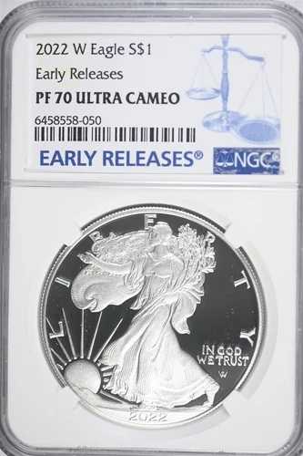 2022年 Wプルーフ アメリカンシルバーイーグル アーリーリリース 1オンス シルバーコイン NGC PF 70 UC