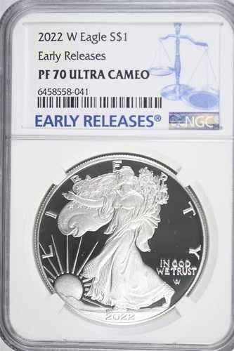 2022年 Wプルーフ アメリカンシルバーイーグル アーリーリリース 1オンス シルバーコイン NGC PF 70 UC 56,100円