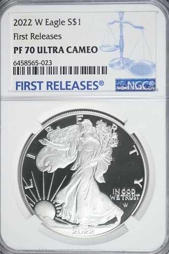 2022年 Wプルーフ アメリカンシルバーイーグル ファーストリリース 1オンス シルバーコイン NGC PF 70 UC
