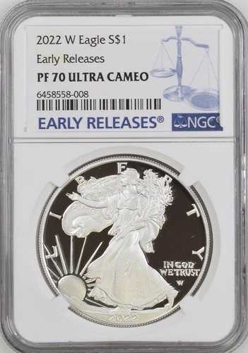 2022年 Wプルーフ アメリカンシルバーイーグル アーリーリリース 1オンス シルバーコイン NGC PF 70 UC 56,100円