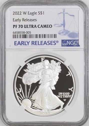 2022年 Wプルーフ アメリカンシルバーイーグル アーリーリリース 1オンス シルバーコイン NGC PF 70 UC
