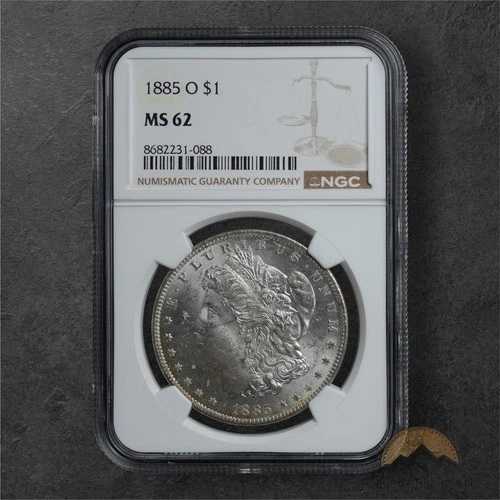 1885-O モルガン銀貨 1ドル - NGC MS62 - ニューオーリンズ