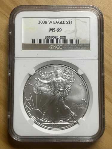 2008 W シルバーイーグル - MS69 NGC