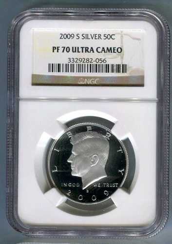 2009 S プルーフ シルバー ケネディ ハーフダラー NGC PF70 ウルトラカメオ ブラウンラベル