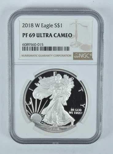 2018-W アメリカン シルバー イーグル PF69 UCAM NGC ブラウンラベル