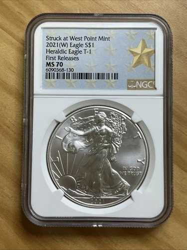 2021年 (W) 1ドル タイプ1 アメリカン シルバー イーグル NGC MS70