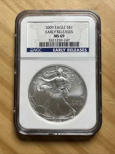 2009年 シルバーイーグル アーリーリリース NGC MS69 ブルーラベル ASE $1