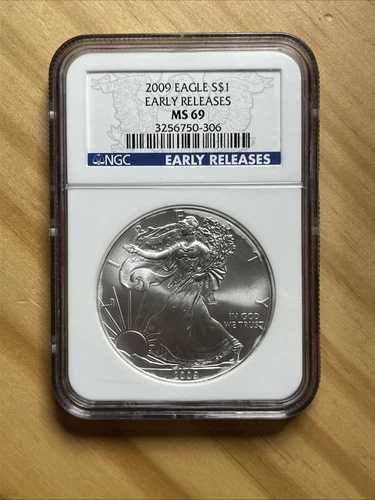 2009年 シルバーイーグル アーリーリリース NGC MS69 ブルーラベル ASE $1
