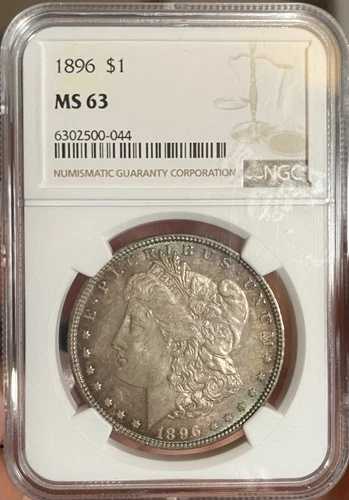 1896年 NGC MS63 モルガン・ダラー。見事な90%銀貨！独特の古色も美しい！????