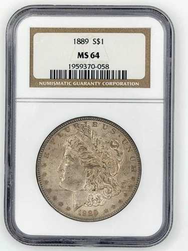 1889年 モルガン銀貨 1ドル - MS64 NGC - フィラデルフィア