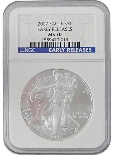 2007年アメリカンシルバーイーグル1ドル ? NGC MS70 ? アーリーリリース ? Perfect Coin BU
