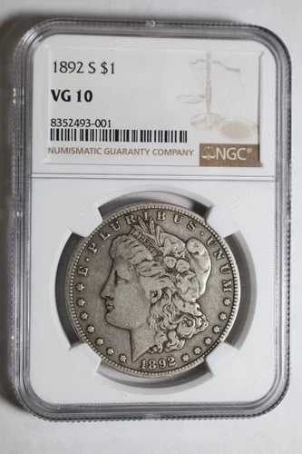 1892年 S モーガン銀貨 NGC VG10 #001