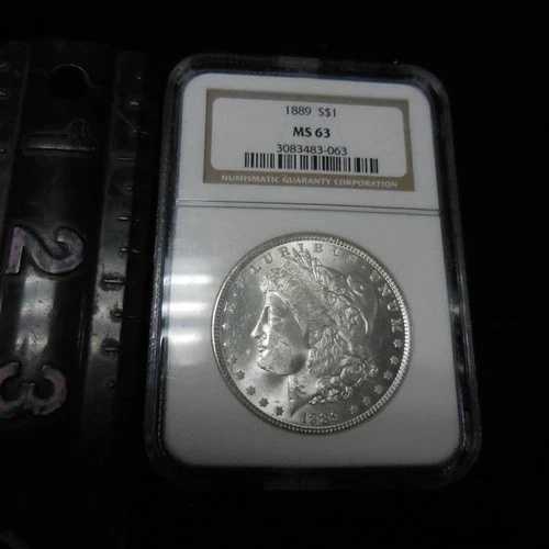 1889年 モルガン NGC MS63! ブライトホワイト シルバードル