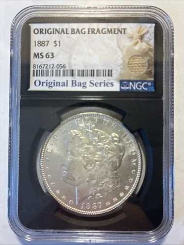 1887年モルガン銀貨オリジナルバッグ破片 NGC MS63