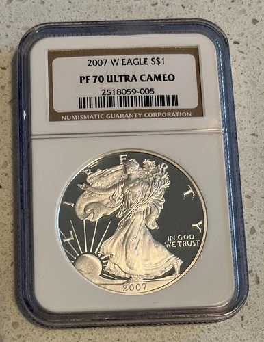 2007年 W プルーフ $1 アメリカン シルバー イーグル ドル NGC PF70 ウルトラ カメオ