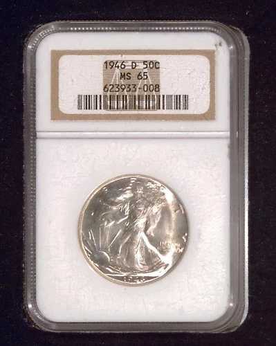 1946-D ウォーキング・リバティ・ハーフダラー | NGC MS65 | 銀貨 50セント | デンバー