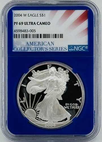 2004-W シルバーイーグル $1 NGC: PF 69 ウルトラカメオ #C754