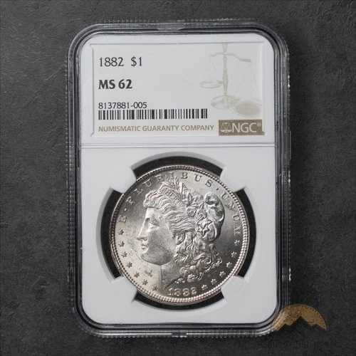 1882年 モルガン銀貨 1ドル - NGC MS62 - フィラデルフィア